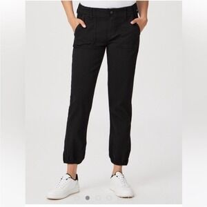 PAIGE Jeans Mayslie Jogger Denim Pants In Faded Mist Black Women's Jeans Size 34